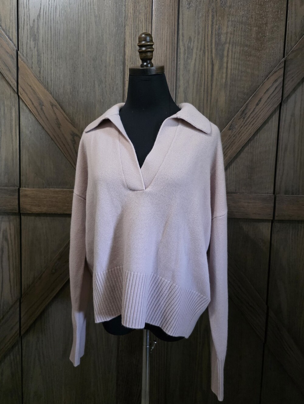 BR Cashmere Pink V-Neck Sweater